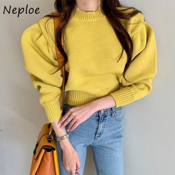neploe autumn candy colors slim waist pullovers o-neck all-match knitted sweater puff sleeve soft warm women 1g136 201204, White;black
neploe autumn candy colors slim waist pullovers o-neck all-match knitted sweater puff sleeve soft warm women 1g136 201204, White;black