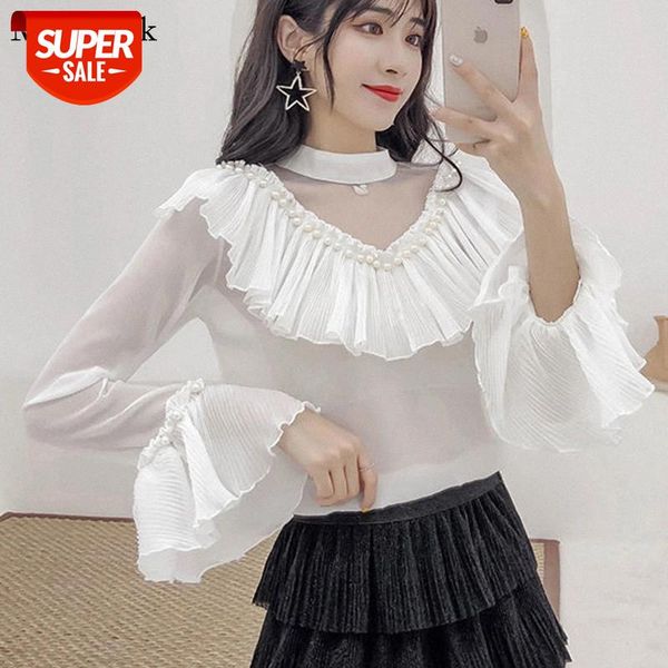 Autumn Flare Sleeve White Blouse Women 2021 Solid Vintage Chiffon Womens Blouses Beading Ruffles Causal Shirts Women Blusas 0611 #2r7J
Autumn Flare Sleeve White Blouse Women 2021 Solid Vintage Chiffon Womens Blouses Beading Ruffles Causal Shirts Women Blusas 0611 #2r7J