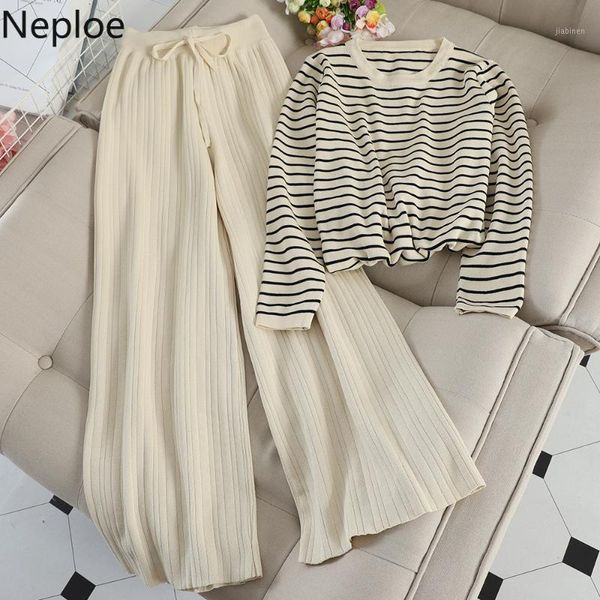 neploe two piece outfits for women striped long sleeve tshirt+high waist wide leg pants korean fall clothes suit 2 piece set1, Gray
neploe two piece outfits for women striped long sleeve tshirt+high waist wide leg pants korean fall clothes suit 2 piece set1, Gray