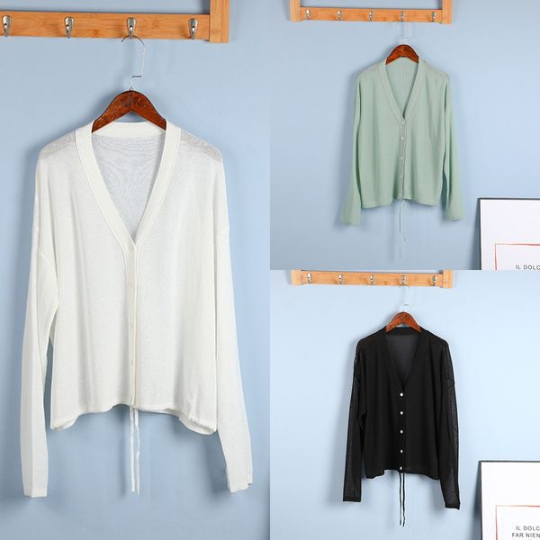spring and summer sunscreen drawstring closure with knitted cardigan sleeve clip jacket women's v-neck loose long sleeve jacket m7vym, White;black
spring and summer sunscreen drawstring closure with knitted cardigan sleeve clip jacket women's v-neck loose long sleeve jacket m7vym, White;black
