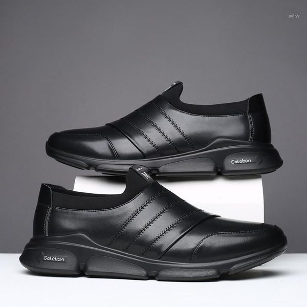 dress shoes men increasing height leather slip on comfortable elastic force sneakers1, Black
dress shoes men increasing height leather slip on comfortable elastic force sneakers1, Black