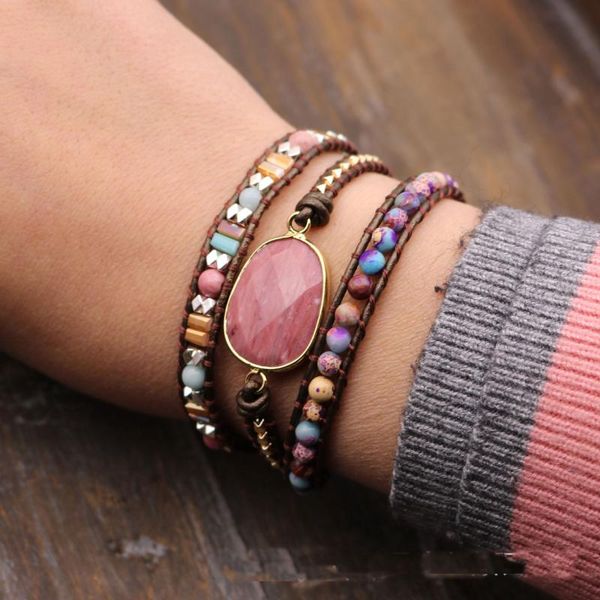 leather wrap bracelet w/ stones multi color natural beads crystal weaving statement art bracelet gifts, Black
leather wrap bracelet w/ stones multi color natural beads crystal weaving statement art bracelet gifts, Black