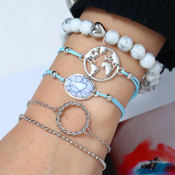 l&h 5pcs/set elegant vintage bracelets set double thin blue link map bracelets for women classic natural stone bangles, Black
l&h 5pcs/set elegant vintage bracelets set double thin blue link map bracelets for women classic natural stone bangles, Black