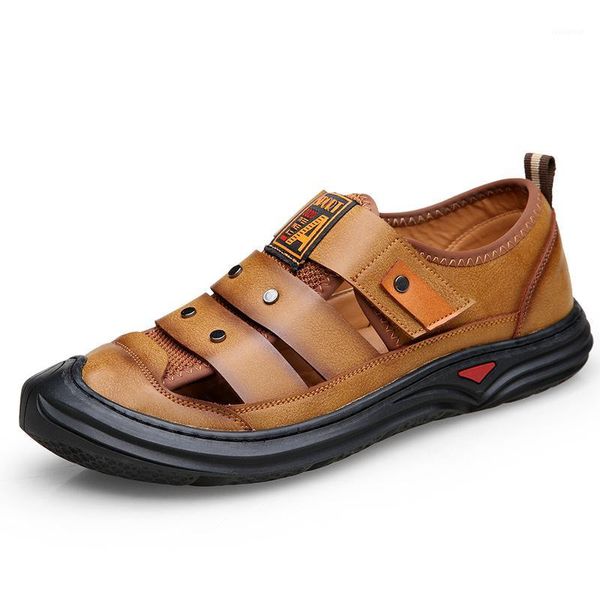 2020 new mens gladiator sandals summer fashion trend genuine leather baotou sandals male soft outer-wear no-slip beach shoes1, Black
2020 new mens gladiator sandals summer fashion trend genuine leather baotou sandals male soft outer-wear no-slip beach shoes1, Black