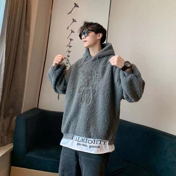 autumn/winter korean version of instagram hoodie male lamb cashmere cartoon bear with velvet thickened hoodie couple student jacket male gra, Black
autumn/winter korean version of instagram hoodie male lamb cashmere cartoon bear with velvet thickened hoodie couple student jacket male gra, Black