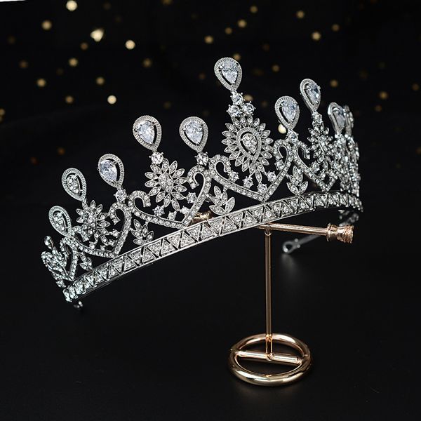 kmvexo wedding crown bridal headpiece rhinestone crystal peacock diadem queen crown princess tiaras party evening hair jewelry j0113, Slivery;golden