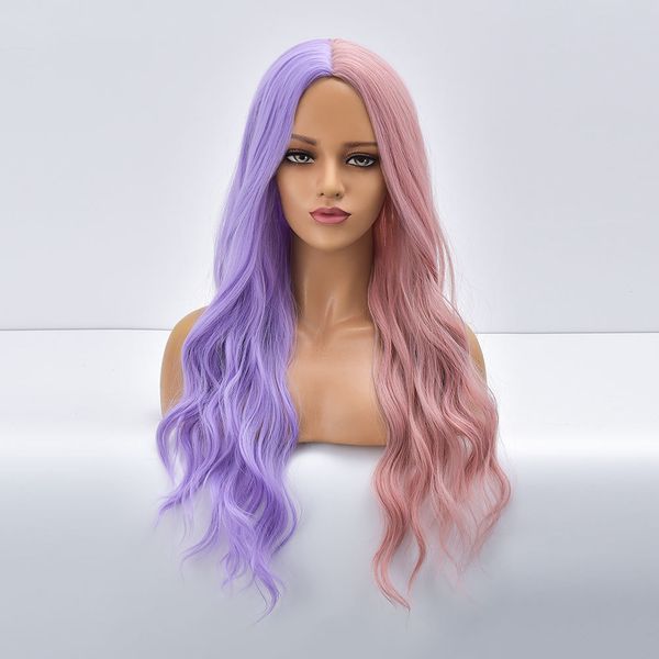 costume accessories long wave cosplay half purple pink synthetic wigs for black white women daily ombre natural fake hair heat resistant fib, Silver
costume accessories long wave cosplay half purple pink synthetic wigs for black white women daily ombre natural fake hair heat resistant fib, Silver
