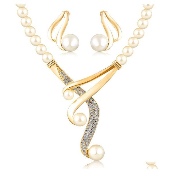 jewelry sets women fashion crystal bridal wedding african beads gold color european imitation pearl necklace earring gift provr, Silver
jewelry sets women fashion crystal bridal wedding african beads gold color european imitation pearl necklace earring gift provr, Silver