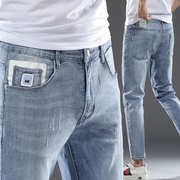 pnh8e spring summer and thin men's korean elastic slim small straight jeans capris youth casual men's versatile pants leg 2020 jea, Blue
pnh8e spring summer and thin men's korean elastic slim small straight jeans capris youth casual men's versatile pants leg 2020 jea, Blue