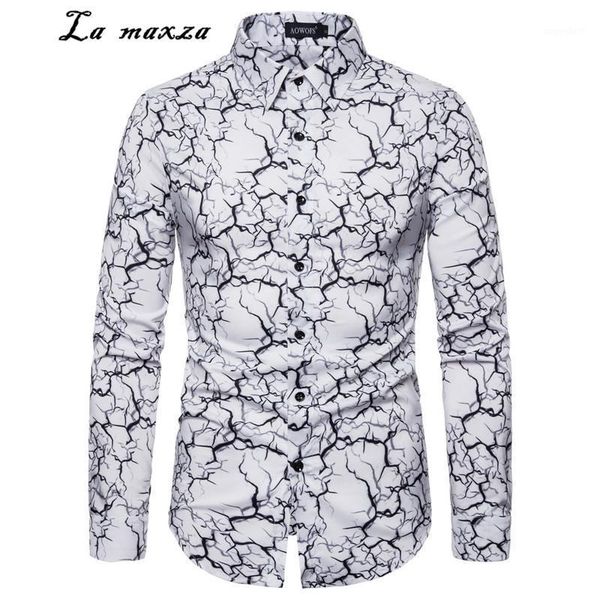 cotton men fashion long shirt sleeves spring button up 2020 print causal plus size shirt1, White;black
cotton men fashion long shirt sleeves spring button up 2020 print causal plus size shirt1, White;black