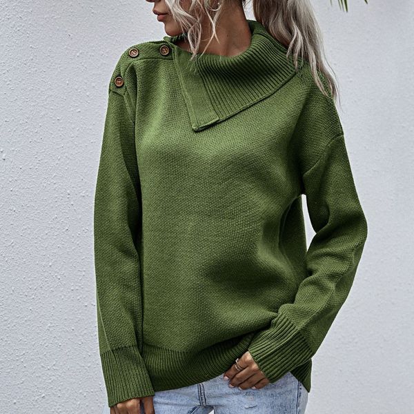 2020 knitted women turn-down collar sweater pullovers winter autumn basic women solid sweaters pullover loose female top, White;black
2020 knitted women turn-down collar sweater pullovers winter autumn basic women solid sweaters pullover loose female top, White;black