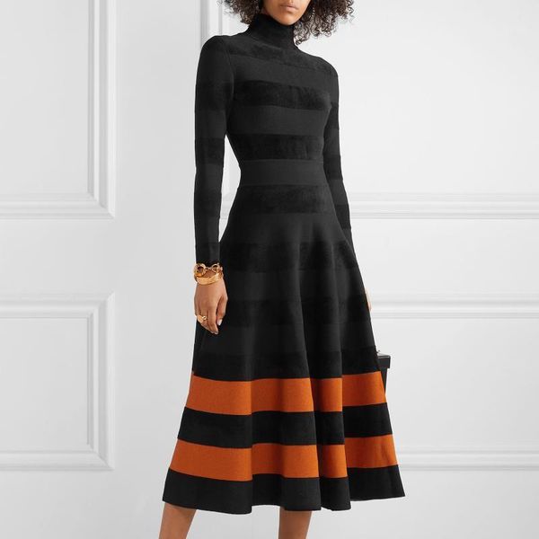 turtleneck dresses for women party fashion ladies patchwork long sleeve striped stitching mid-length dress vestido invierno1, Black;gray
turtleneck dresses for women party fashion ladies patchwork long sleeve striped stitching mid-length dress vestido invierno1, Black;gray