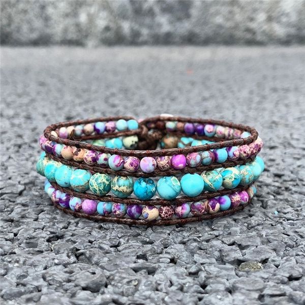 women boho three layer bracelet round shape emperor stone single wrap bracelet friendship beaded bracelet natural stone y200730, Black
women boho three layer bracelet round shape emperor stone single wrap bracelet friendship beaded bracelet natural stone y200730, Black