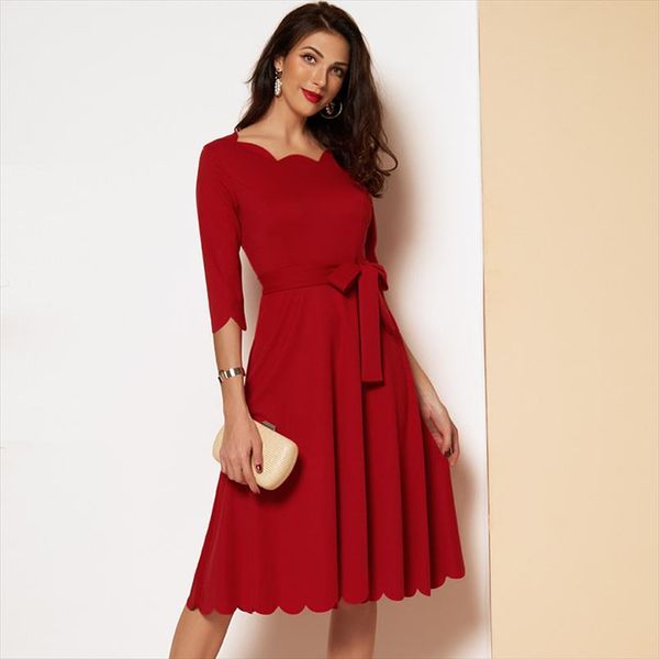 elegant scallop edge bodycon dress women 3 4 sleeve solid pencil dresses woman party night ladies midi dress, Black;gray
elegant scallop edge bodycon dress women 3 4 sleeve solid pencil dresses woman party night ladies midi dress, Black;gray