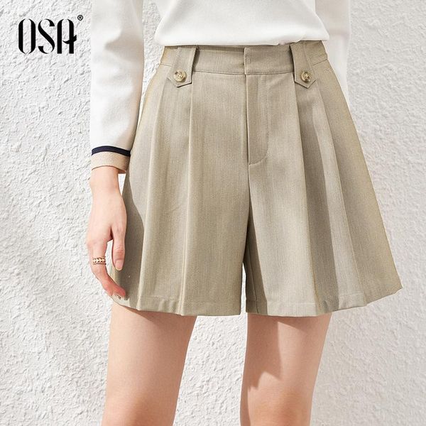 women's shorts osa high waist suit women loose wide-leg pants casual five-point 2021 autumn khaki, White;black
women's shorts osa high waist suit women loose wide-leg pants casual five-point 2021 autumn khaki, White;black