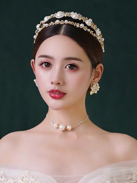water dance a4383 bridal headdress new korean golden pearl luxury crown wedding dress hair accessories, Silver
water dance a4383 bridal headdress new korean golden pearl luxury crown wedding dress hair accessories, Silver
