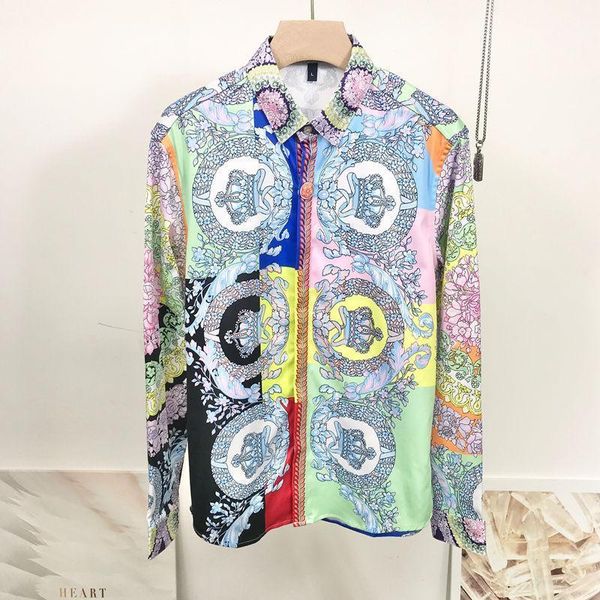 new floral shirt men colorful royal crown print wedding shirt man long sleeve slim fit camisas hombre for party prom club1, White;black
new floral shirt men colorful royal crown print wedding shirt man long sleeve slim fit camisas hombre for party prom club1, White;black