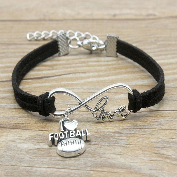 minimalist friends gift infinity love i love football charm suede leather adjustable bracelets women girl jewelry, Golden;silver
minimalist friends gift infinity love i love football charm suede leather adjustable bracelets women girl jewelry, Golden;silver