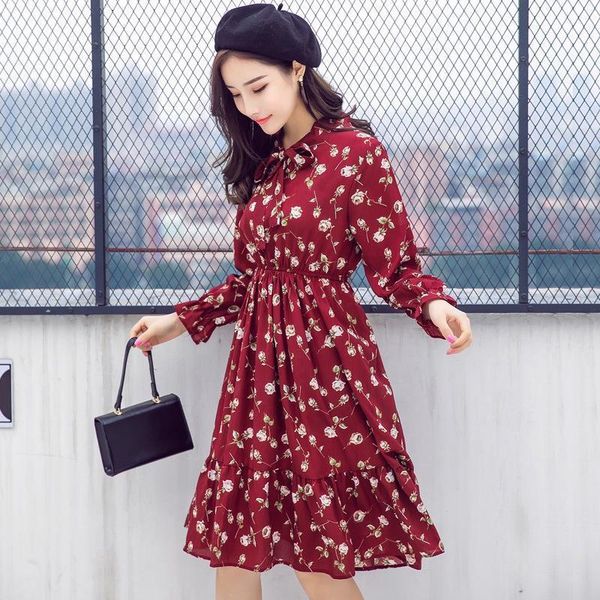 summer chiffon print dress vintage women floral long bowknot dresses spring full sleeve high waist a-line dress vestido, Black;gray
summer chiffon print dress vintage women floral long bowknot dresses spring full sleeve high waist a-line dress vestido, Black;gray