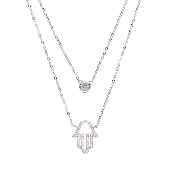 double layer fine 925 sterling silver women jewelry necklace micro pave cz geometric round disco hamsa hand pendant necklaces
double layer fine 925 sterling silver women jewelry necklace micro pave cz geometric round disco hamsa hand pendant necklaces
