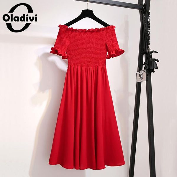 oladivi plus size women elegant vintage party off shoulder dresses summer holiday style lady slim korean sweet dress -4xl, Black;gray
oladivi plus size women elegant vintage party off shoulder dresses summer holiday style lady slim korean sweet dress -4xl, Black;gray