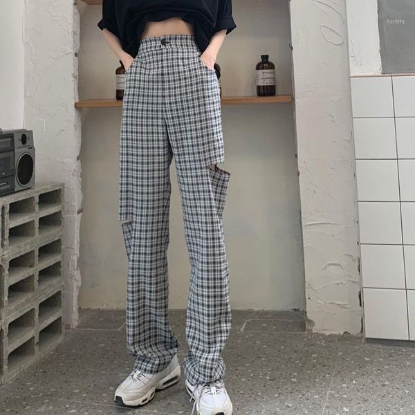 casual pants women hole plaid chic long trousers streetwear vintage chic preppy korean ins fashion slender straight pant bottoms1, Black;white
casual pants women hole plaid chic long trousers streetwear vintage chic preppy korean ins fashion slender straight pant bottoms1, Black;white
