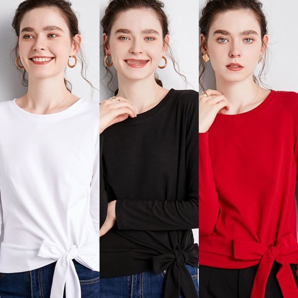 jsqtl women's autumn jacket cotton long cotton t-shirt women's autumn design sleeve neck sleeve t-shirt age reduction bow tie tie, White
jsqtl women's autumn jacket cotton long cotton t-shirt women's autumn design sleeve neck sleeve t-shirt age reduction bow tie tie, White