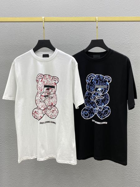 2021 spring and summer new bear short sleeve t-shirt men's and women's loose casual t-shirt fashion lovers, White
2021 spring and summer new bear short sleeve t-shirt men's and women's loose casual t-shirt fashion lovers, White