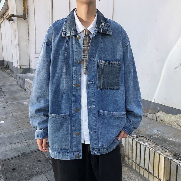 spring and autumn ins wash denim jacket men's korean fashion loose student cool lapel frock coat, Black
spring and autumn ins wash denim jacket men's korean fashion loose student cool lapel frock coat, Black