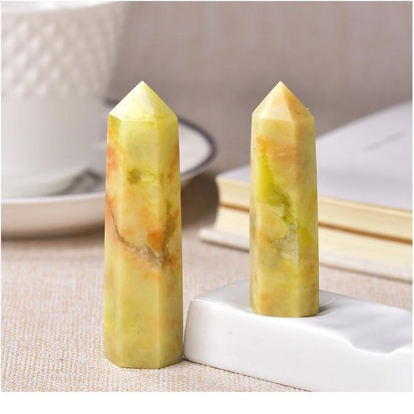 1pc natural crystal point flower jade healing obelisk quartz wand yellow ornament for home decor reiki energy stone pyra qylprz, Black
1pc natural crystal point flower jade healing obelisk quartz wand yellow ornament for home decor reiki energy stone pyra qylprz, Black
