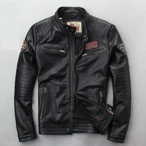 spring new jacket men's layer cow leather stand collar embroidery motorcycle walletembroidered walletmulti standard slim fitting motorc, Blue
spring new jacket men's layer cow leather stand collar embroidery motorcycle walletembroidered walletmulti standard slim fitting motorc, Blue