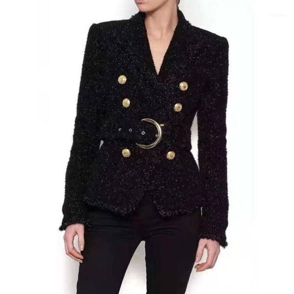winter black blazer women double gold button shiny wool belt slim short coat jacket office suit blazers feminino1, White;black
winter black blazer women double gold button shiny wool belt slim short coat jacket office suit blazers feminino1, White;black