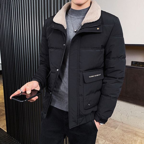 men's 2020 winter new korean trend lamb wool collar thickened down cotton padded jacket, Black;brown
men's 2020 winter new korean trend lamb wool collar thickened down cotton padded jacket, Black;brown