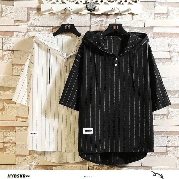 men's t-shirts hybskr s man 2021 summer striped hooded t shirt man's three quarter sleeves hip hop t-shirt male fashion loose clot, White;black
men's t-shirts hybskr s man 2021 summer striped hooded t shirt man's three quarter sleeves hip hop t-shirt male fashion loose clot, White;black