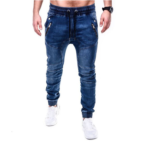 men's elasticated wash denim casual sport pencil europe and the united states jeans, Blue
men's elasticated wash denim casual sport pencil europe and the united states jeans, Blue