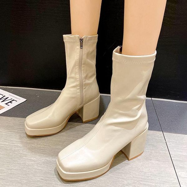 new 2020 autumn winter brand elastic leather punk boots women snkle boots 9cm high heels beige black female platform
new 2020 autumn winter brand elastic leather punk boots women snkle boots 9cm high heels beige black female platform