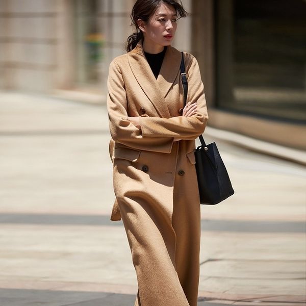 water ripple wool autumn and winter new thin temperament double-faced female double-breasted fashion coat 201112, Black
water ripple wool autumn and winter new thin temperament double-faced female double-breasted fashion coat 201112, Black