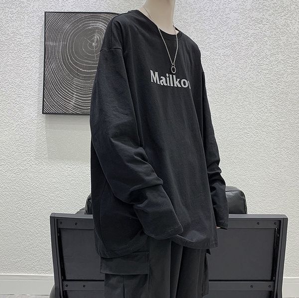 long sleeve t-shirt loose trend solid color base autumn and winter wear men's casual shirt round neck sweater, White;black
long sleeve t-shirt loose trend solid color base autumn and winter wear men's casual shirt round neck sweater, White;black