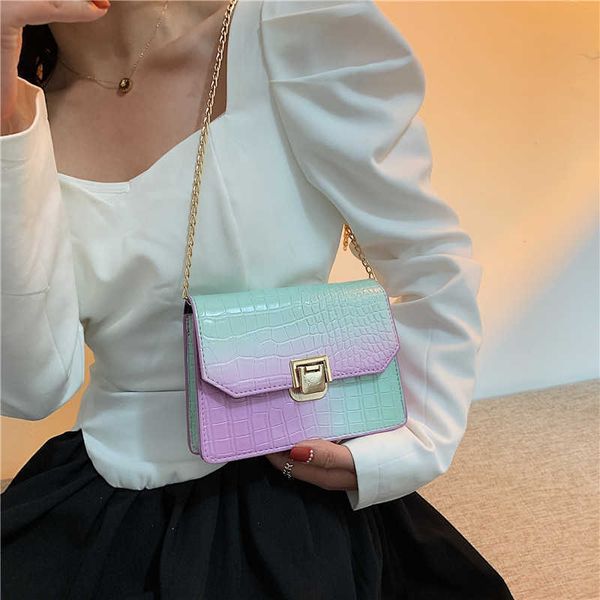 chain color 2022popular small gradient square bag summer new fashion single shoulder women's crocodile messenger bag
chain color 2022popular small gradient square bag summer new fashion single shoulder women's crocodile messenger bag