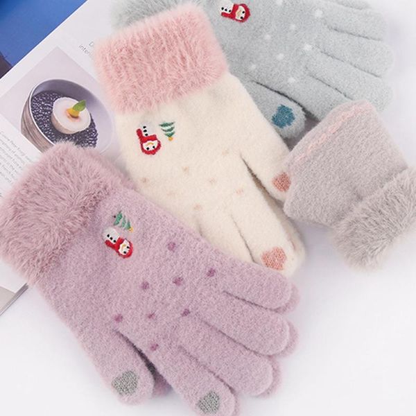 winter warm thicken plush knitted full finger gloves mittens women snowman printed touchable screen gloves, Blue;gray
winter warm thicken plush knitted full finger gloves mittens women snowman printed touchable screen gloves, Blue;gray