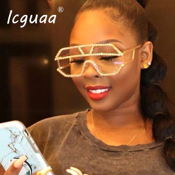 sunglasses fashion oversized square diamond women designer one-piece glasses metal rhinestone eyeglasses oculos, White;black
sunglasses fashion oversized square diamond women designer one-piece glasses metal rhinestone eyeglasses oculos, White;black