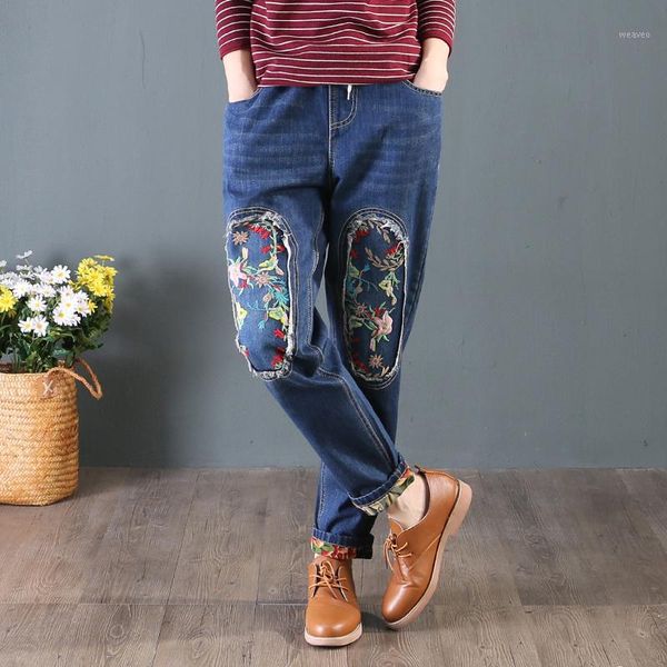 ankle length straight high waist jeans woman loose softener vintage ripped bleached pockets embroidery patchwork cotton1, Blue
ankle length straight high waist jeans woman loose softener vintage ripped bleached pockets embroidery patchwork cotton1, Blue
