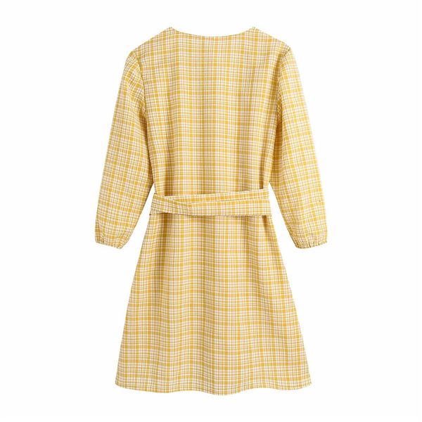 new 2021 yellow plaid wrap mini women spring fashion belt puff sleeve woman dress chic cottagecore casual dresses oa4n, Black;gray
new 2021 yellow plaid wrap mini women spring fashion belt puff sleeve woman dress chic cottagecore casual dresses oa4n, Black;gray