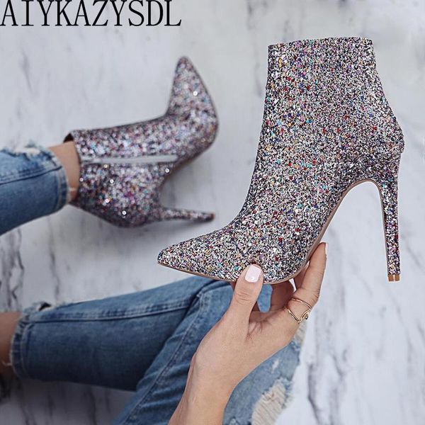 boots aiykazysdl lady shine bling sequined zipper pointed short bootie women high heel shoes autumn pumps stiletto wedding, Black
boots aiykazysdl lady shine bling sequined zipper pointed short bootie women high heel shoes autumn pumps stiletto wedding, Black