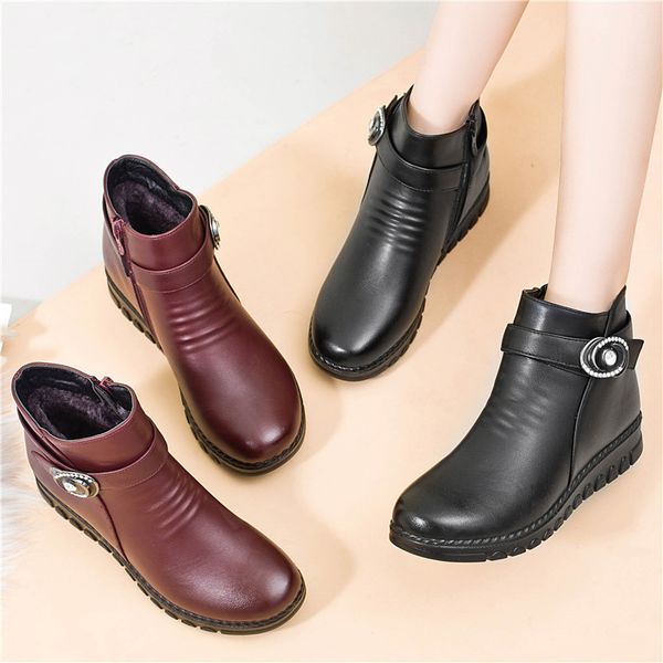 zzpohe winter boots genuine leather wedge heels women snow boots famale non-slip warm fur ankle boots women's casual shoes 201031, Black
zzpohe winter boots genuine leather wedge heels women snow boots famale non-slip warm fur ankle boots women's casual shoes 201031, Black