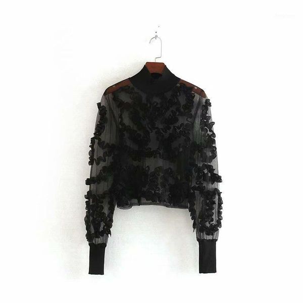 new women appliques transparent casual black shirts blouses women long sleeve patchwork mesh roupas femininas ls45131, White
new women appliques transparent casual black shirts blouses women long sleeve patchwork mesh roupas femininas ls45131, White