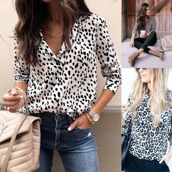 womens leopard print blouse long sleeve shirt v neck streetwear club party blouse femme buttons autumn shirts, White
womens leopard print blouse long sleeve shirt v neck streetwear club party blouse femme buttons autumn shirts, White