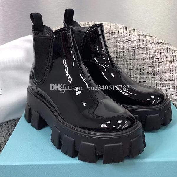 new arrival 2019 fashion designer women shoes fashion british boots round toe martin boots patent leather thick bottom round toes with box, Black
new arrival 2019 fashion designer women shoes fashion british boots round toe martin boots patent leather thick bottom round toes with box, Black