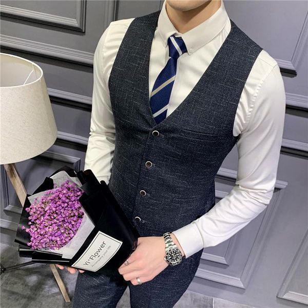 casual mens business suit vest slim fit single breasted sleeveless waistcoat male vests for men's clothing jacket, Black;white
casual mens business suit vest slim fit single breasted sleeveless waistcoat male vests for men's clothing jacket, Black;white
