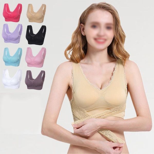 women fitness bra lingerie lace solid color cross side buckle without rims gathered sleep seamless breathable underwear1, White;black
women fitness bra lingerie lace solid color cross side buckle without rims gathered sleep seamless breathable underwear1, White;black